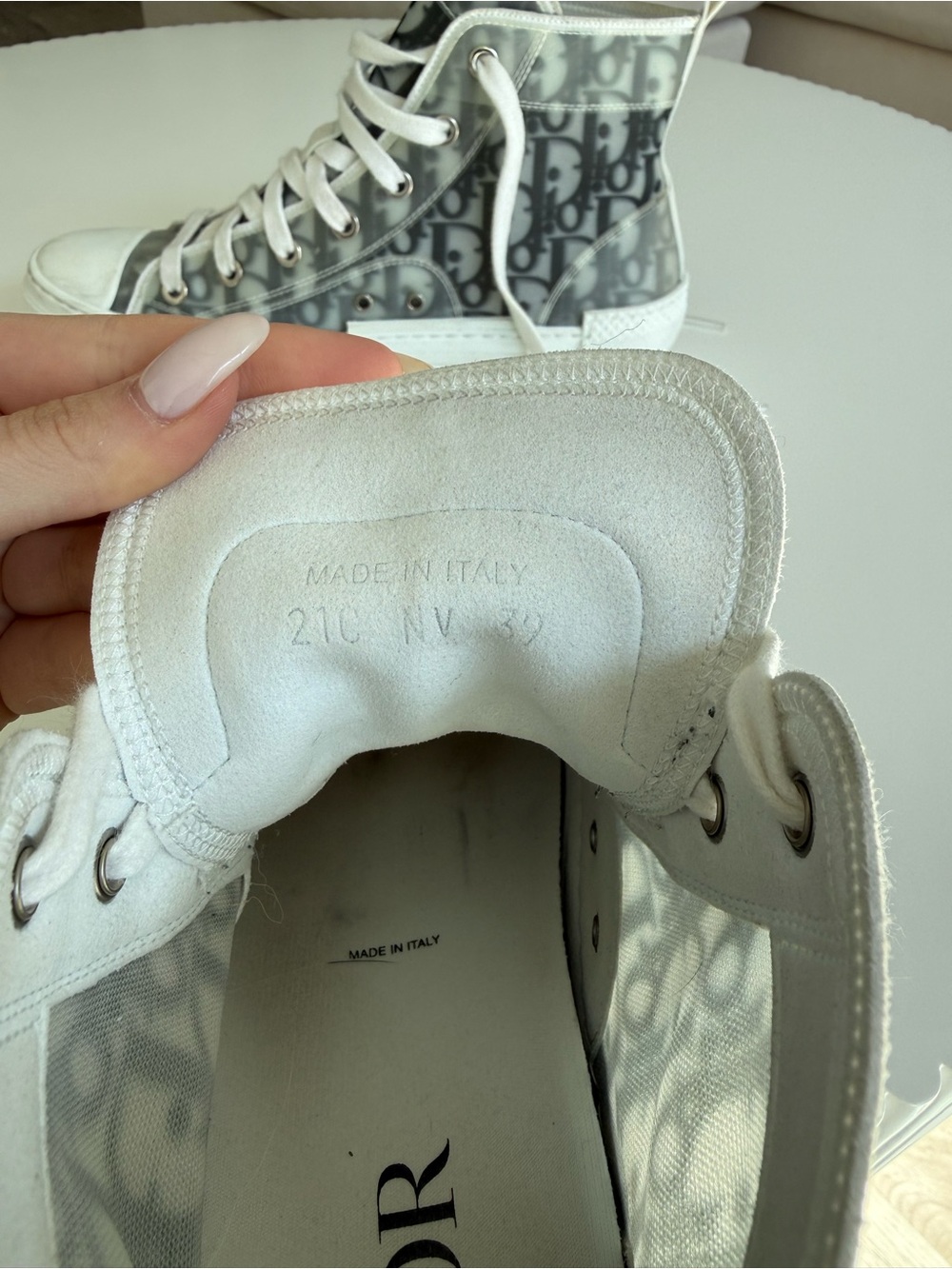Dior Gray Monogram High-Top Women’s Sneakers - Picture 5 of 5